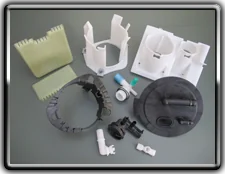 Fluid-handling components, molded by PRD